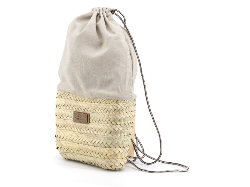 MOCHILA de palma y algodón natural